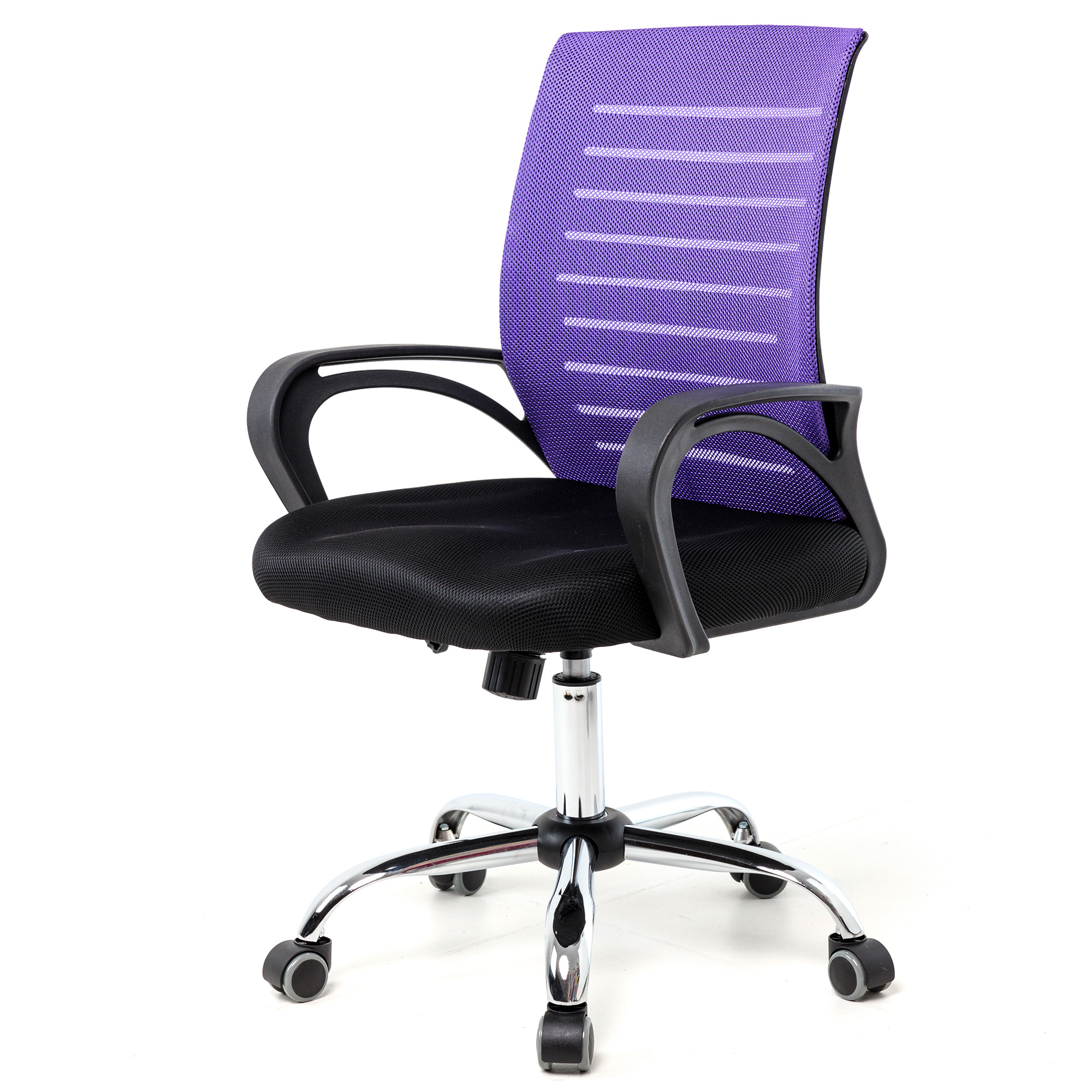 Крісло офісне GOODWIN Flash з сіткою, чорно/фіолетове